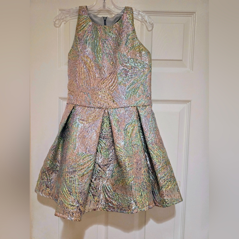 Elegant Silver and Gold Kids Formal Dress